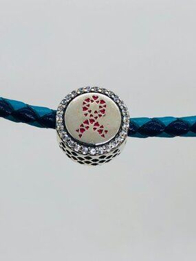 ✨✨Pandora Breast Cancer Ribbon of Strength Dangle Charm Hope Bead Pendant